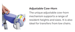 Feature 1 - Adjustable Cow-Horn - Hoyer Journey Portable Electric Sit to Stand Patient Lift by Joerns | Wheelchair Liberty