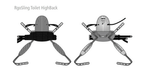 Illustrations Back And Front View - Molift RgoSling Toilet HighBack Padded - Patient Sling for Molift Lifts by ETAC | Wheelchair Liberty 
