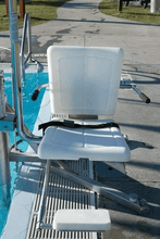 Lolo ADA Compliant Water-Powered Pool Lift WP 400 - Seat With Safety Belt - by Spectrum Aquatics | Wheelchair Liberty    
