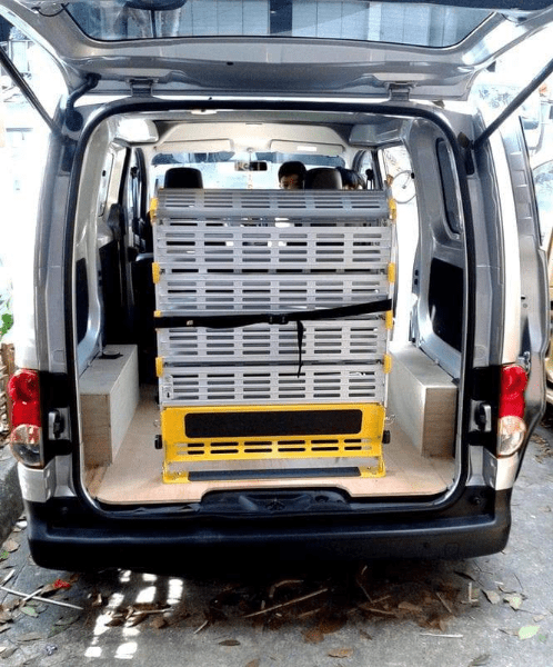 Folded in Rear Door - Manual Folding Van / Vehicle Ramp by Roll-A-Ramp ...