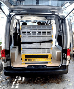 Folded in Rear Door - Manual Folding Van / Vehicle Ramp by Roll-A-Ramp | Wheelchair Liberty