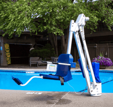 Installed by the Pool - Mighty 400 Powered Pool Lift ADA Compliant by Aqua Creek | Wheelchair Liberty