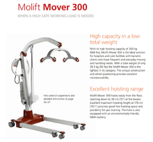 Product Description - Molift Mover 300 - Electric Powered Bariatric MobilePatient Lift by ETAC - Wheelchair Liberty