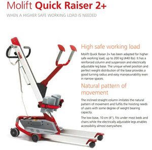 Molift Quick Raiser 2+ - Electric Powered Patient Transfer Platform & Mobile Hoist Lift by ETAC - Wheelchair Liberty