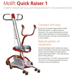 Molift Quick Raiser 1 - Electric Powered Patient Transfer Platform & Mobile Hoist Lift by ETAC - Wheelchair Liberty