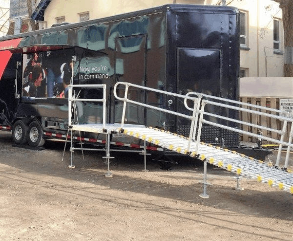 Rv Rear Drop Ramp Portable Camper / RV Ramp System by Roll-A-Ramp | Wheelchair Liberty