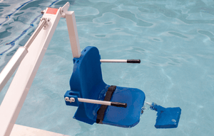 Submerged in the pool - Ranger 2 Powered Pool Lift ADA Compliant by Aqua Creek | Wheelchair Liberty
