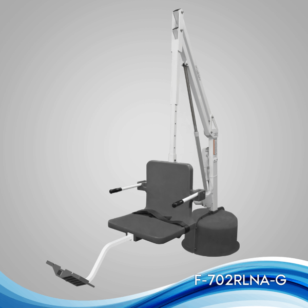 White Frame, Gray Seat - Revolution Power Pool Lift ADA Compliant by Aqua Creek | Wheelchair Liberty