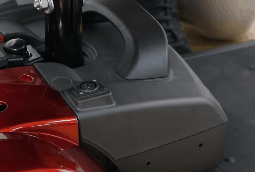 Charging Port On Battery - Roadster Deluxe S731 Electric Scooter by Merits | Wheelchair Liberty