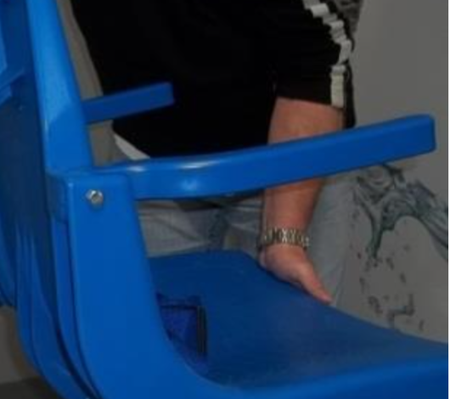 Rotational Series Electric Pool Lift R-450R Arm Rest Side View -  by Global Lift Corp. | Wheelchair Liberty