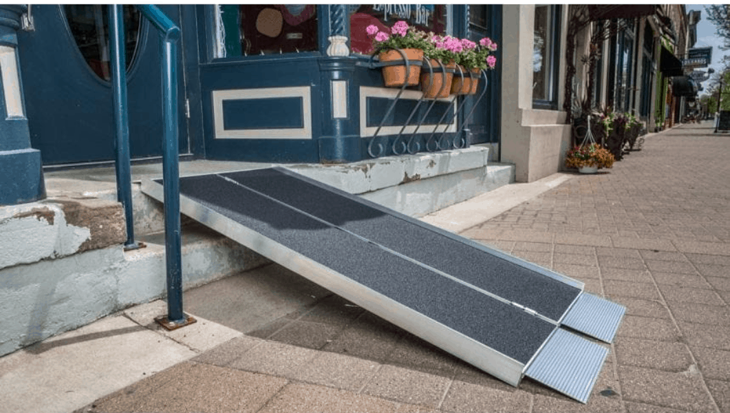 Stairs Luggage Ramp SUITCASE® Singlefold AS Portable Ramps - On Stairs Side View ...