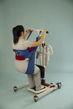 Sani Toileting Slings Woman Using Back Right View - Sani Sling Toileting Sling By Bestcare LLC | Wheelchair Liberty