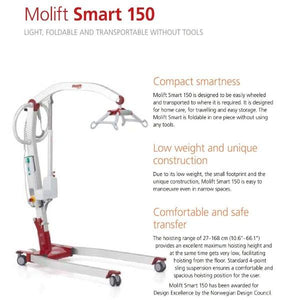 Molift Smart 150 - Portable Hydraulic Electric Powered Patient Lift by ETAC - Wheelchair Liberty