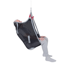 Side View Polyester Net - Universal High Back Patient Sling for Handicare Patient Lifts - Wheelchair Liberty
