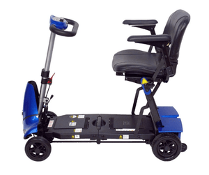 Solax Mobie Plus Electric Folding Scooter - Blue Left Side - by Enhance Mobility | Wheelchair Liberty 