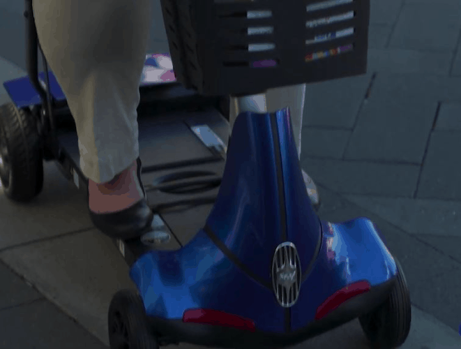 Solax Mobie Plus Electric Folding Scooter - Front Side - by Enhance Mobility | Wheelchair Liberty 