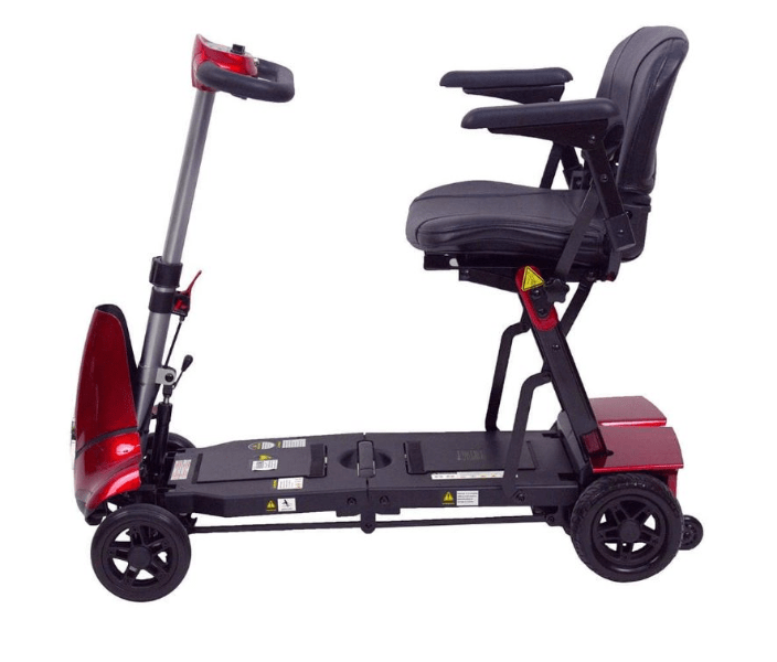 Solax Mobie Plus Electric Folding Scooter - Red Left Side -  by Enhance Mobility | Wheelchair Liberty 
