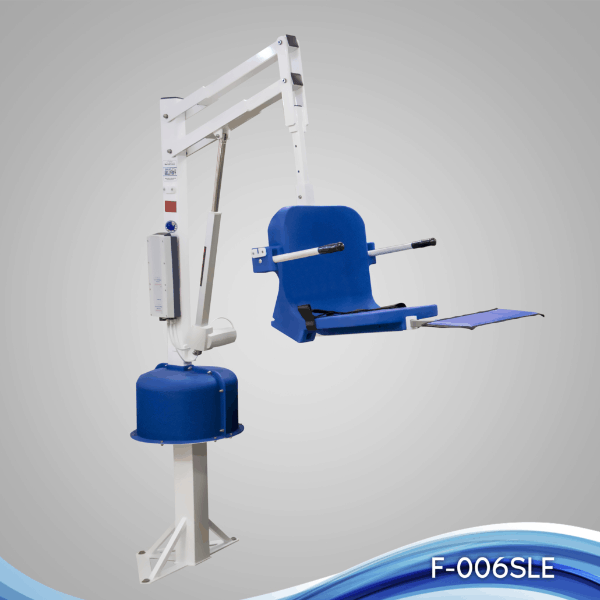 White/Blue - The Spa Lift Elite™ Pool Lift by Aqua Creek | Wheelchair Liberty