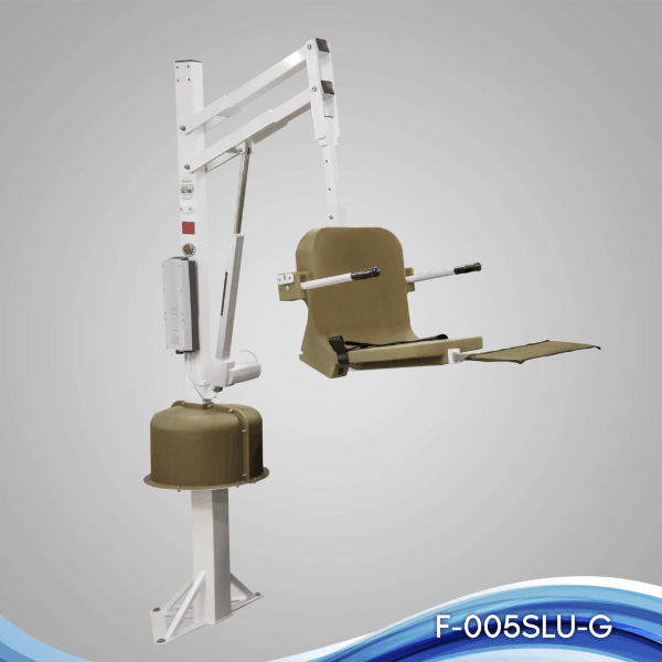 White/Tan - The Spa Lift Ultra Pool Lift by Aqua Creek | Wheelchair liberty