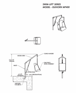 Specifications - Elkhorn Manual Pool Lift by Spectrum Aquatics - Wheelchair Liberty