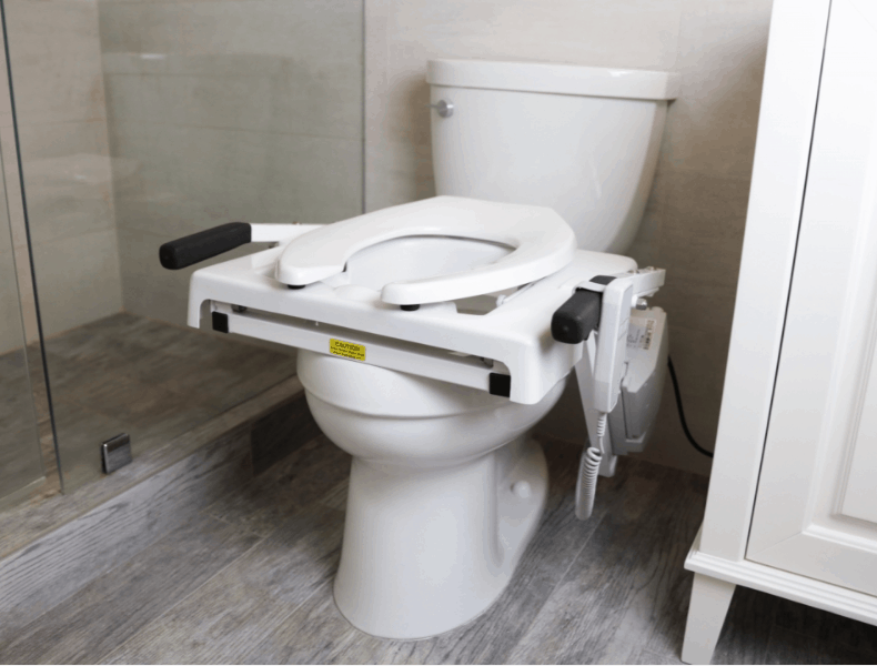 Folded Down - TILT® Toilet Incline Lift by EZ-Access | Wheelchair LIberty\