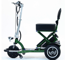 Triaxe Sport Folding Electric Scooter - Green Side View - by Enhance Mobility | Wheelchair Liberty