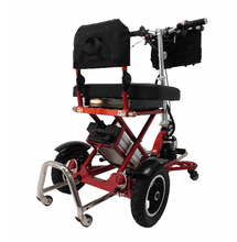 Triaxe Sport Folding Electric Scooter - Rear View Red - by Enhance Mobility | Wheelchair Liberty