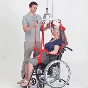 Used For Transfer To Wheelchair - Molift RgoSling Comfort Highback Net - Patient Sling for Molift Lifts by ETAC | Wheelchair Liberty 