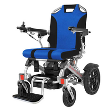 VISTA Power Chair By Travel Buggy - Front Side View Blue | Wheelchair Liberty 