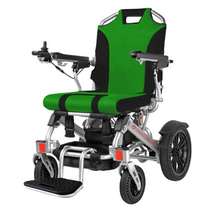 VISTA Power Chair By Travel Buggy - Front Side View Green | Wheelchair Liberty 