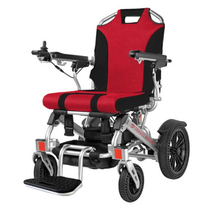 VISTA Power Chair By Travel Buggy - Front Side View Red | Wheelchair Liberty 