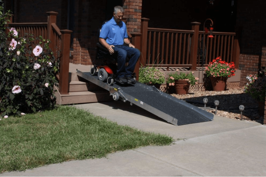 Wheel-A-BoutPortableSingleFoldWheelchairandScooterRamp-InUse_1024x1024 ...