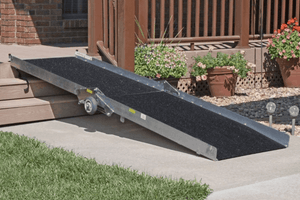 On Stairs - Wheel-A-Bout Wheelchair and Scooter Ramp by PVI | Wheelchair Liberty