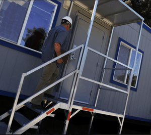 With Canopy In Use - FORTRESS® OSHA STAIR SYSTEM By EZ-ACCESS | Wheelchair Liberty 